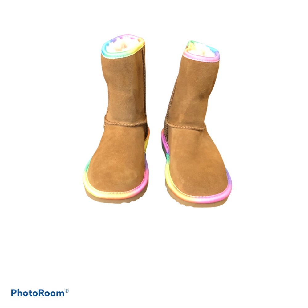 UGG Rainbow Trim Genuine Shearling Lined Boot - Picture 6 of 11